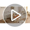 Montessori Twin Floor Bed Frame with Removable Guardrails, Solid Wood