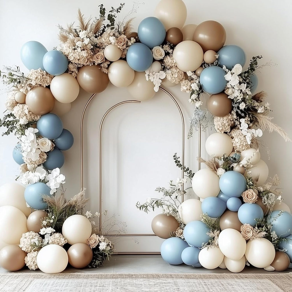 RUBFAC Dusty Blue Balloon Garland - 129pcs Latex Balloons in Various Sizes for Parties & Celebrations