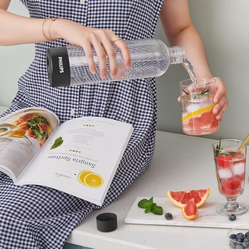 PHILIPS Carbonating Bottles ADD910BKO/37, 1L Reusable PET Sparkling Water Bottles Compatible Soda Maker for ADD4902BKO/37, ADD4902WHO/37 and ADD4901GRO/37, ADD4901BKO/37, ADD4901BLO/37, ADD4901PKO/37