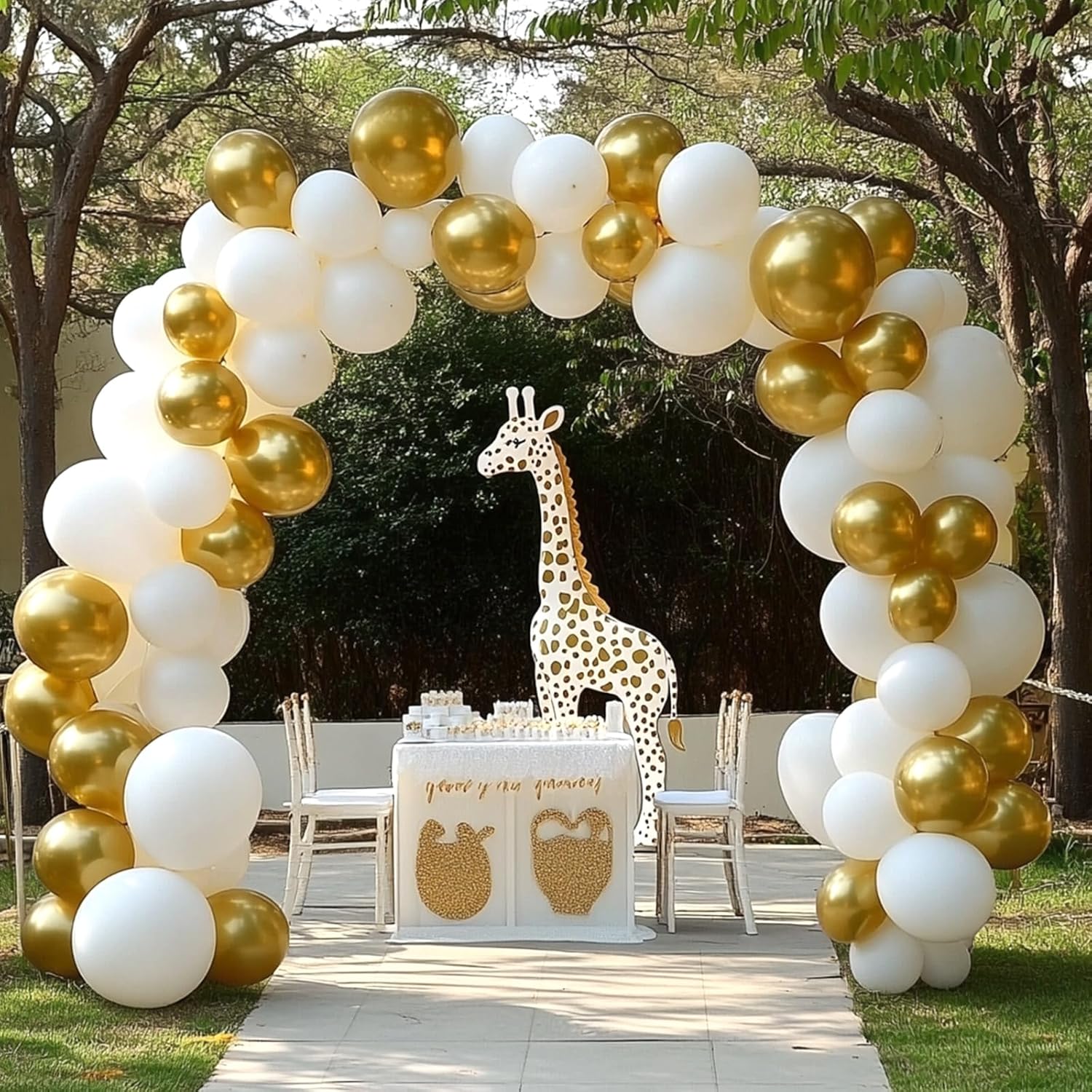 RUBFAC Gold Balloons - 120pcs 5-Inch Chrome Metallic Latex Balloons for Graduation & Wedding Decor