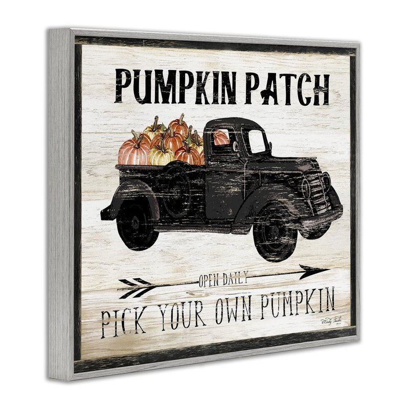Stupell Industries 'Fall Harvest Picking Sign', Framed Giclee Art, Gray, 14 x 11 Inches, Easy to Hang and Sturdy, Made in USA, by Cindy Jacobs