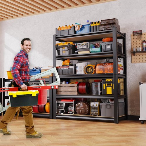 Heavy Duty Metal Shelving Unit by Set of 3 | 5-Tier Adjustable Garage Storage Shelves, 2050 lbs Capacity, 71”x46”x18”