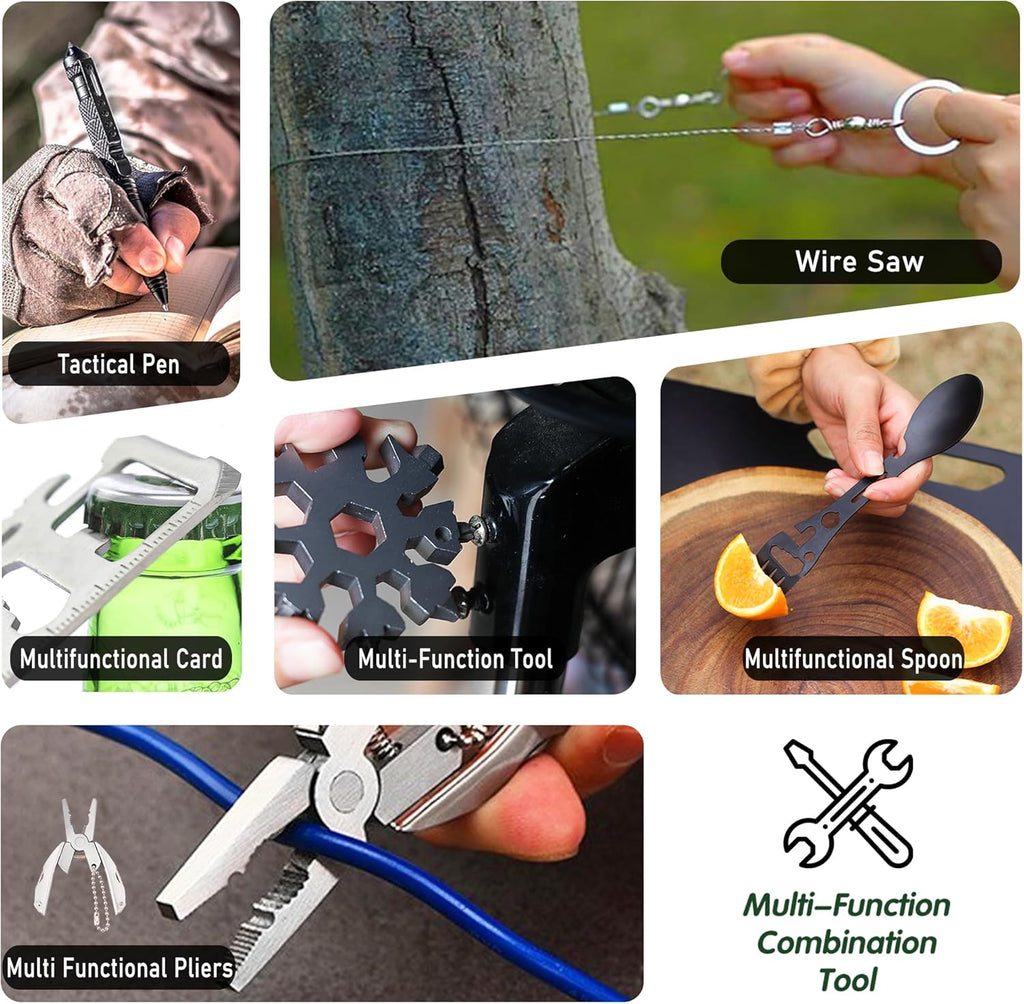 Survival Kit - Essential Outdoor Gear for Camping, Hunting & Adventure | Perfect Christmas Gift for Teens & Men