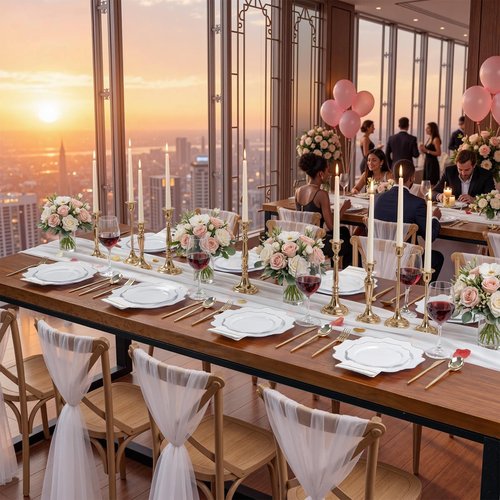 WDF 350PCS White and Gold Plastic Plates - Gold Plates Disposable 50Guest Plastic Dinnerware Ideal for Party/Wedding/Birthday/Ramadan/Easter