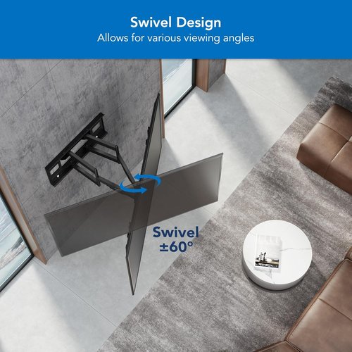 Mount-It! Heavy Duty XXL Full Motion TV Wall Mount - Supports Extra Large TVs Up to 264lb | VESA 900x600, Adjustable Swivel & Tilt for 60" to 120" Screens