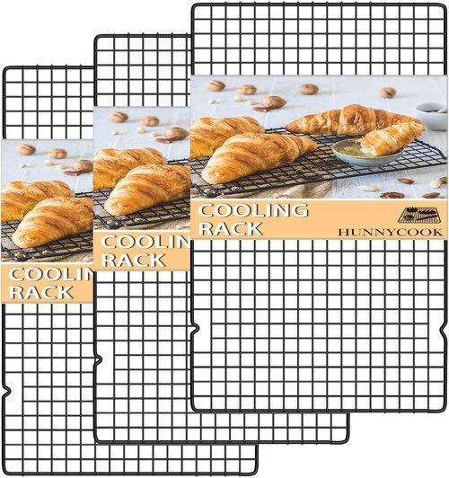Hunnycook Stainless Steel Cooling Rack - 15.8” x 9.8” Oven Safe Baking Rack for Roasting & Grilling