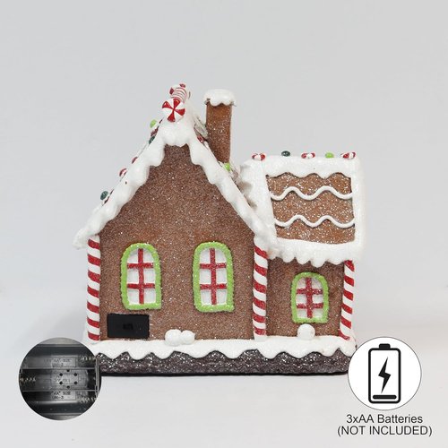 Moments In Time Gingerbread House | Light-Up Christmas Village Decoration - 7.5” LED Handcrafted Holiday Décor