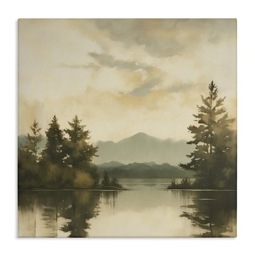 Stupell Industries Soft Beige Mountain Scenery Canvas Wall Art by Irena Orlov