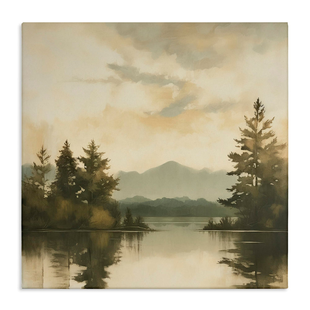 Stupell Industries Soft Beige Mountain Scenery Canvas Wall Art by Irena Orlov