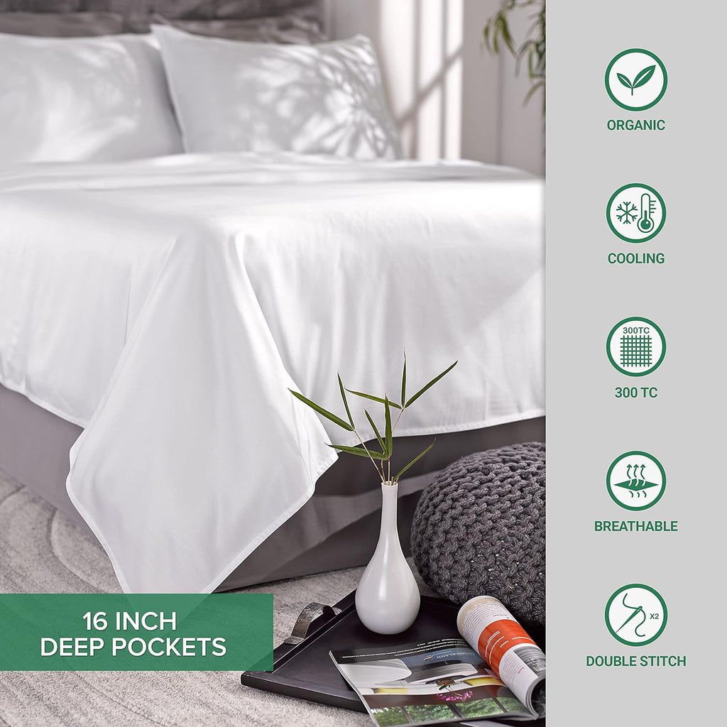 Pure Bamboo King Sheets - Luxuriously Soft 100% Organic Viscose Bed Sheet Set | Cooling & Durable (King, Ivory)
