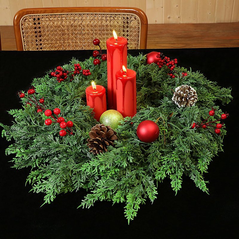 12 FT (2 * 6FT) Realistic Artificial Cedar Pine Garland - Thick Lush Full Faux Greenery Garland for Fireplace Mantle, Indoor Outdoor Christmas Holiday Home Party Decorations