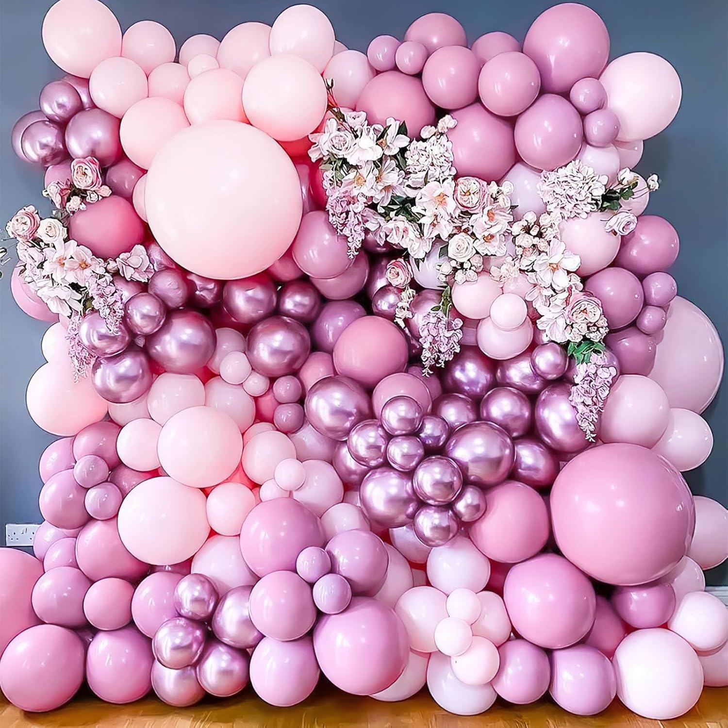 PartyWoo Metallic Pink Balloons - 50 Pcs 12 Inch Pinkish Purple for Wedding & Birthday Decorations