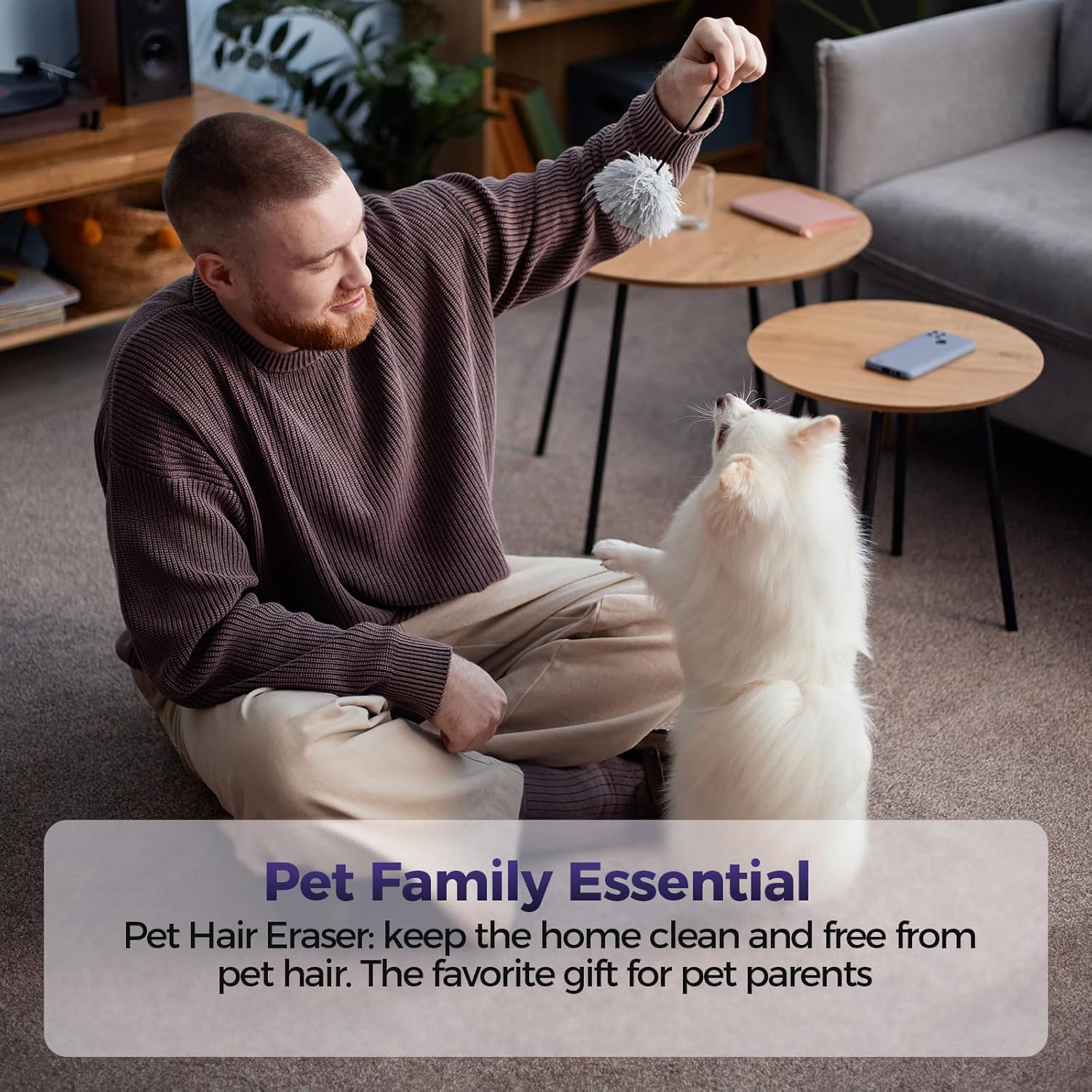 Skiennix Pet Hair Handheld Vacuum - 20000PA Cordless High Power Cleaner with Motorized Brush & LED Light | Rechargeable, Blue