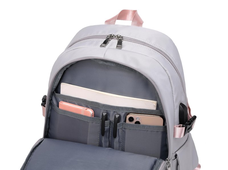 Wadirum Stylish School Backpack for Girls and Boys Cute Laptop Backpack for Teenager Grey
