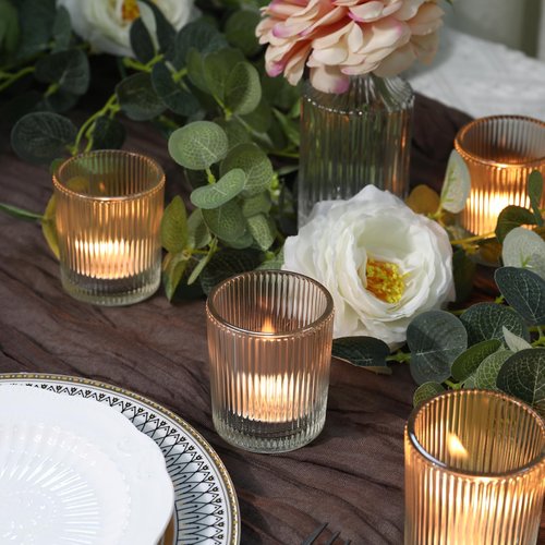 48pcs Votive Candle Holders, Clear Glass Tea Lights Candle Holder in Bulk for Table Centerpiece, Tealight Candle Holder for Weddings, Home Decor, Baby Shower, Special Occasions（Clear）