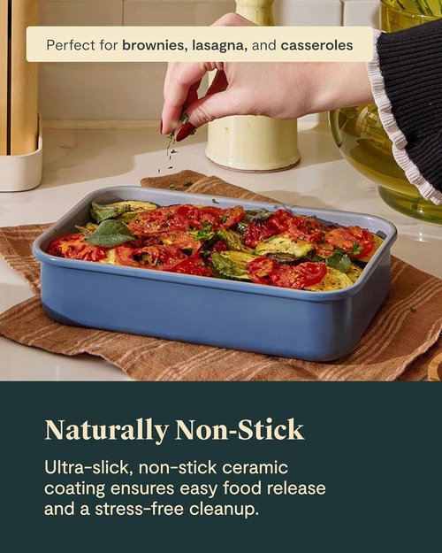 Caraway Nonstick Baking Pan - 9” x 6.5” Deep Ceramic Casserole Dish - Non-Toxic, PTFE & PFOA Free - Sage