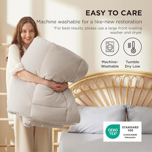 Bedsure Comforter Duvet Insert - Twin Size Quilted Down Alternative Bedding, All Season, 88 x 68 Inches