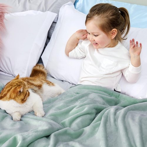 Bedsure GentleSoft Fleece Blanket - Cozy Small Throw for Kids, 43x55 Inches, Sage Green