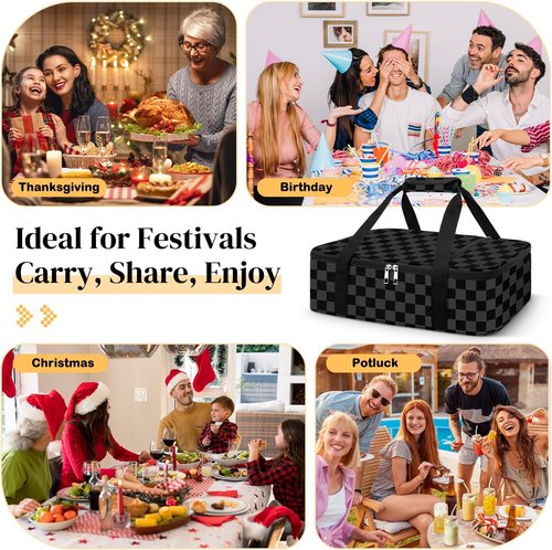 Coobiiya Insulated Casserole Carrier - Keeps Food Hot or Cold | Portable Tote for 9" x 13" Baking Dish