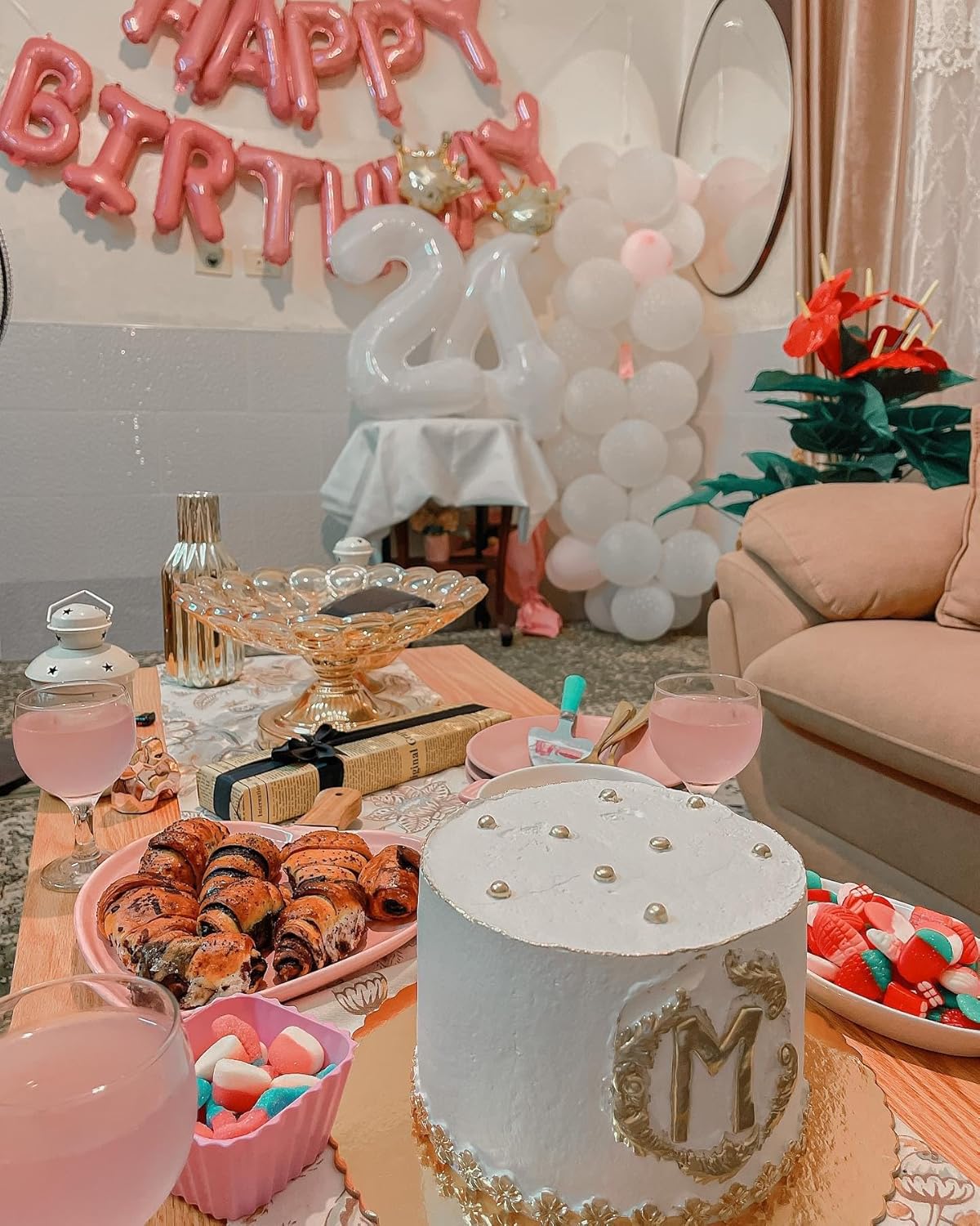 Translucent Number 7 Balloon by [Brand Name] - 40 Inch White Birthday Decoration for Kids & Adults