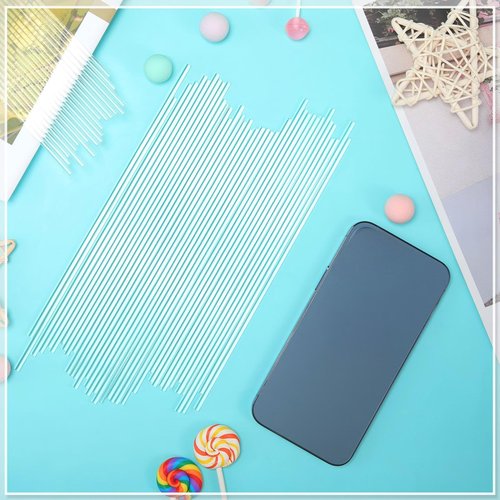 Zopeal 200 Pcs Acrylic Lollipop Sticks Cake Topper Pops Candy Treat Sticks for Wedding Candy Chocolate Cookie Dessert Handmade DIY Crafts Party Decorations Gardening(8 x 0.12 Inches,Clear)