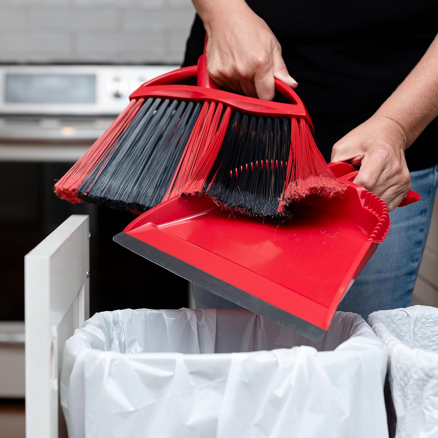O-Cedar One Sweep Broom - Lightweight Step-On Dustpan for Effortless Pet Hair Removal | Quiet Cleaning Tool