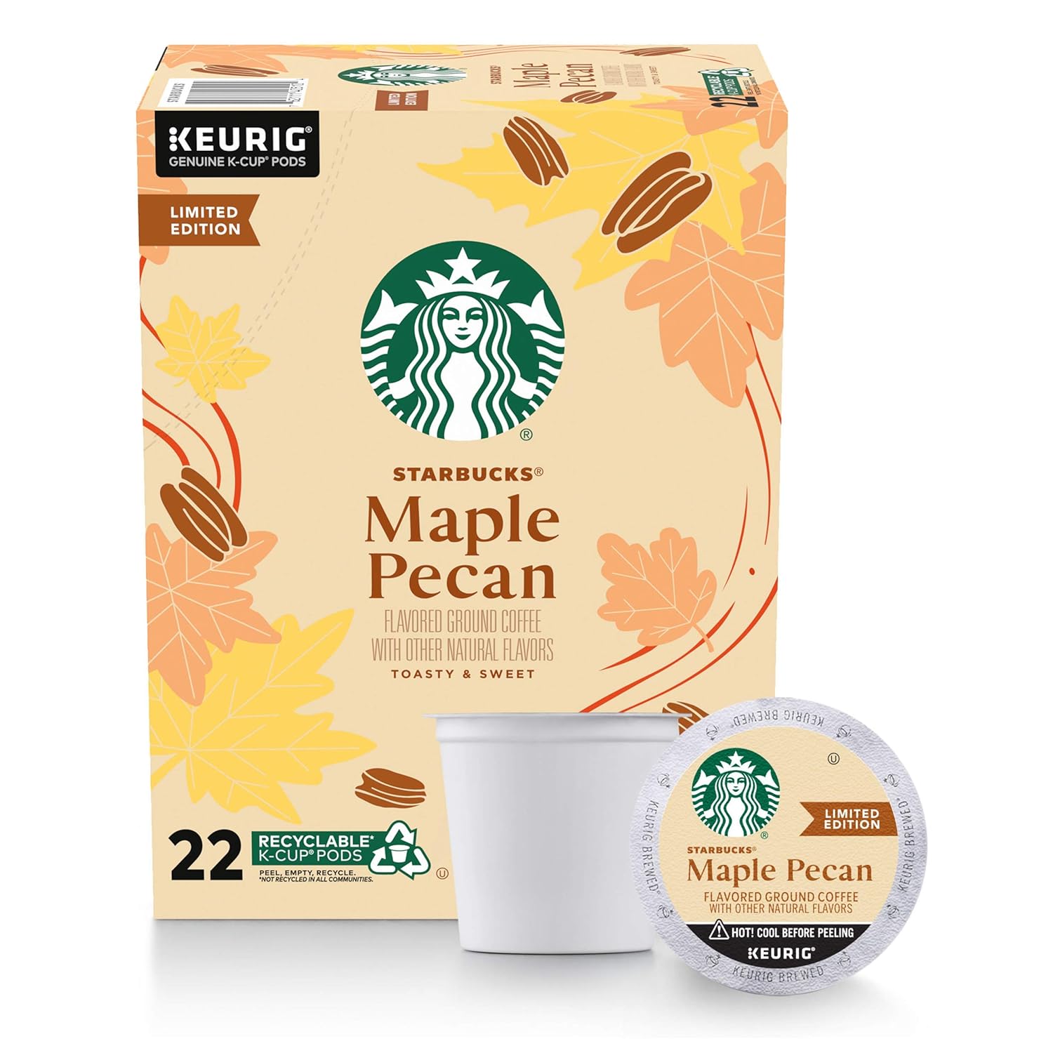 Starbucks Coffee K-Cup Pods - Maple Pecan Flavor | 22 Count for Rich, Delicious Brews