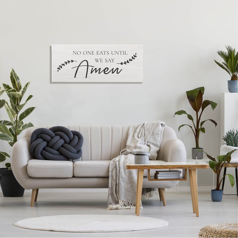 Stupell Industries No One Eats Until We Say Amen Phrase Canvas Wall Art, Design by CAD