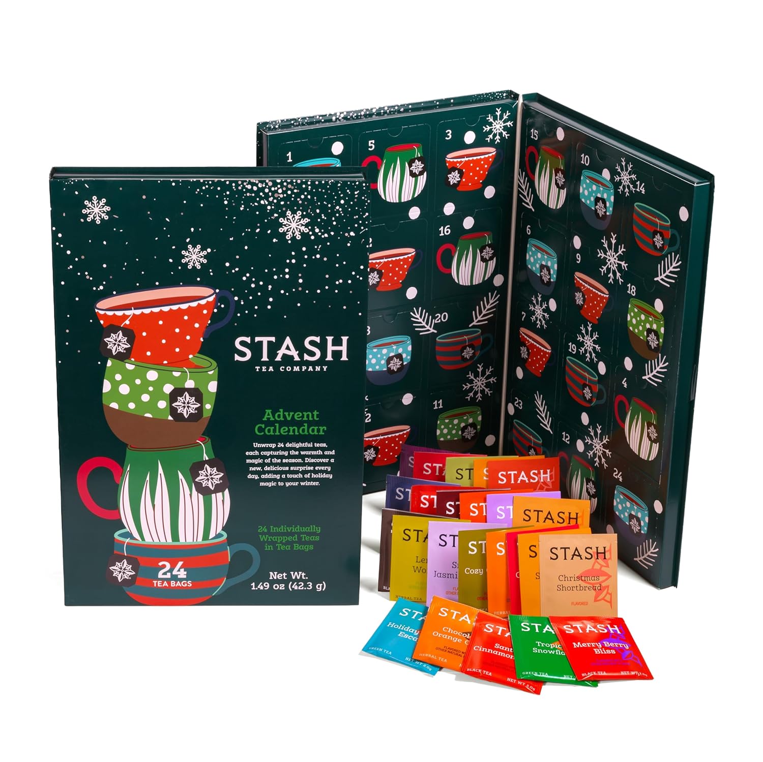 STASH Tea Advent Calendar - Premium Herbal Tea Selection | 24 Unique Flavors for the Holidays