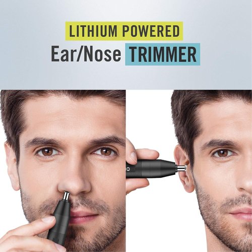 ConairMan Nose Hair Trimmer - Cordless 360 Bevel Blade for Effortless Ear, Nose & Eyebrow Grooming