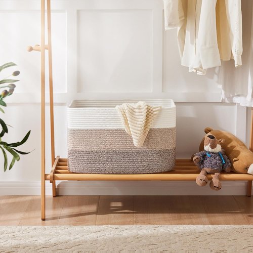 Artfeel Woven Blanket Basket - 65L Decorative Storage for Nursery, Toys, Laundry & Magazines