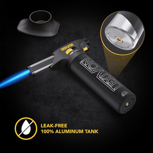 LEXIVON Butane Torch Lighter - Refillable Kitchen Cooking Torch with Adjustable Flame & Safety Lock | Pro-Grade Aluminum Tank (LX-775)