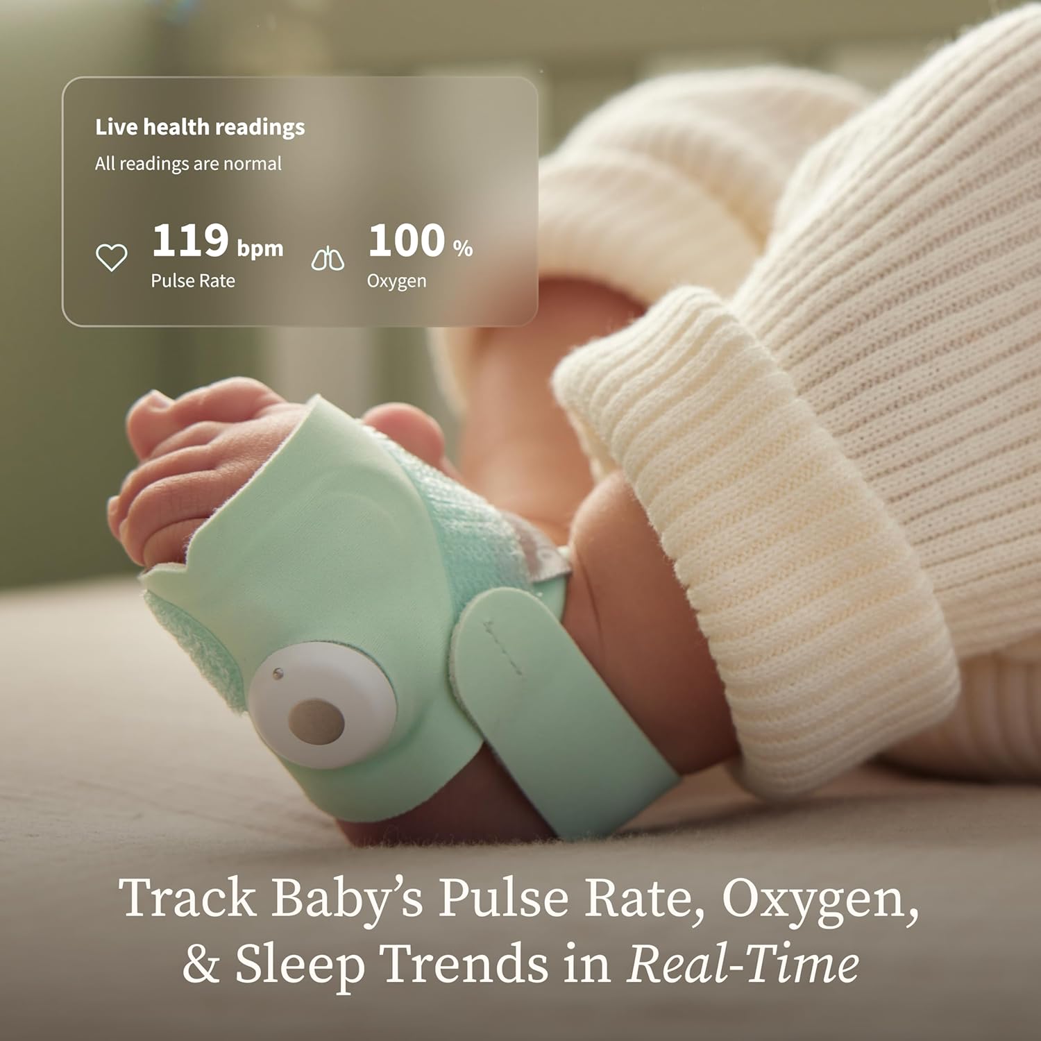 Owlet Dream Duo (Gen 3) Smart Baby Monitor Bundle - 2K HD Video, Alerts & Dream Sock for Oxygen, Heart Rate & Sleep Tracking | Health Insights via App