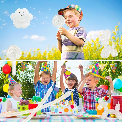 LXZFCRG Clear Long Skinny Latex Balloons - 100Pcs Twisting Balloons for Party Supplies & Decorations