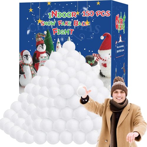 Homiar Snow Toy Balls - 150 Pack Soft Indoor & Outdoor Snow Fight Balls for Kids | Perfect for Christmas Fun