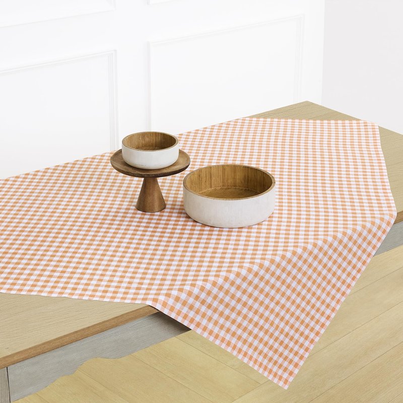 Solino Home Linen Tablecloth 60 x 120 Inch - 100% Pure Linen Gingham Checkered Multicolor Tablecloth for Rectangular Tables - Machine Washable Table Cloth for Spring, Summer, Mothers Day