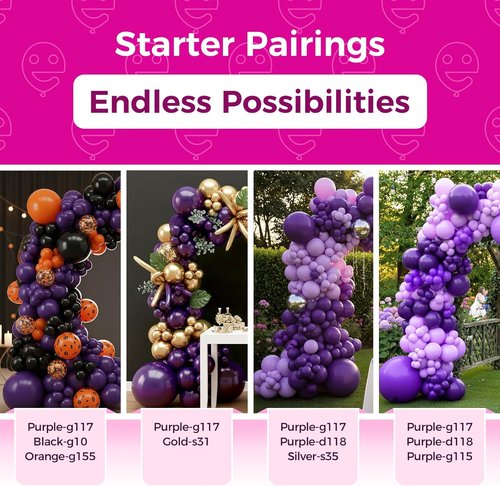 Bezente 36-Inch Dark Purple Giant Balloons - 8 Pack Jumbo Round Balloons for Parties & Events