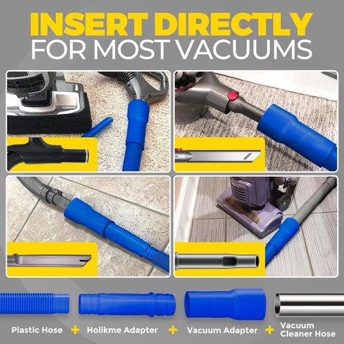Holikme Dryer Vent Cleaner Kit - 2-Piece Lint Vacuum Attachment & Flexible Brush | Dark Blue