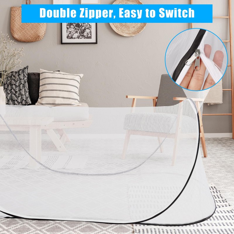 78 * 31 * 23 Inch Large Pop Up Mosquito Net, Portable Foldable Mesh Tent, Breathable Lightweight Mosquito Net Tent for Bed Camping Travel Patio