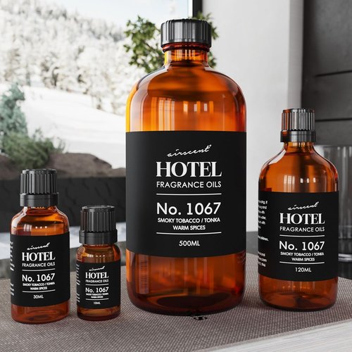 AirScent Hotel Diffuser Oil No. 1067 - Smoky Tobacco & Warm Spices - Premium 10 mL Fragrance Oil for Diffusers