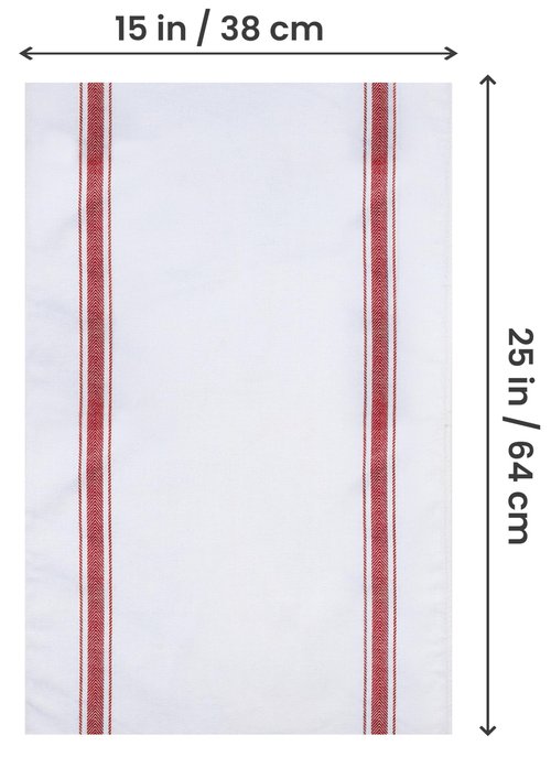 Utopia Towels Red Dish Towels [24 Pack - 15 x 25 Inches] 100% Ring Spun Cotton Highly Absorbent & Reusable Cleaning Bar, Tea, Kitchen and Dishcloths Set - 200 GSM