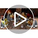 Aneco 19-Piece Christmas Village Set with Resin Houses Snowmen LED Lights & Trees