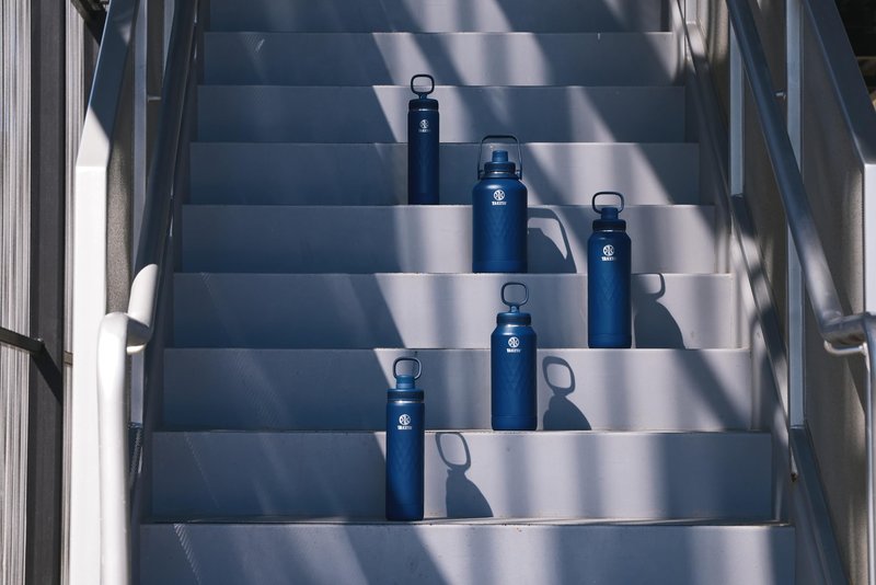Takeya Sport Triple Insulated Water Bottle with Spout Lid and Ice Blocker (22 oz, Indigo) - Triple Wall, Leakproof, Stainless Steel Water Bottle for Gym & Outdoor Use