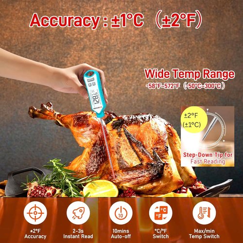 Meat Thermometer Digital by [Brand Name] - Instant Read Waterproof Kitchen Thermometer for Cooking & Grilling