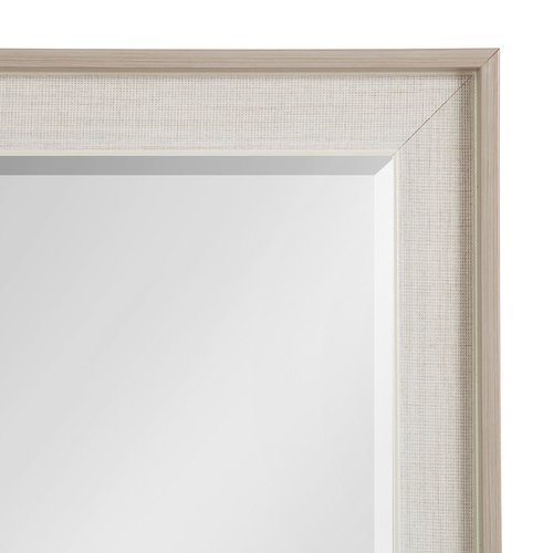 Kate and Laurel Kobert Transitional Rectangular Beveled Wall Mirror; 20 x 30; Tan; Framed Rectangle Vanity Mirror for Use as Bathroom Mirror for Over Sink or Refined Entryway Mirror