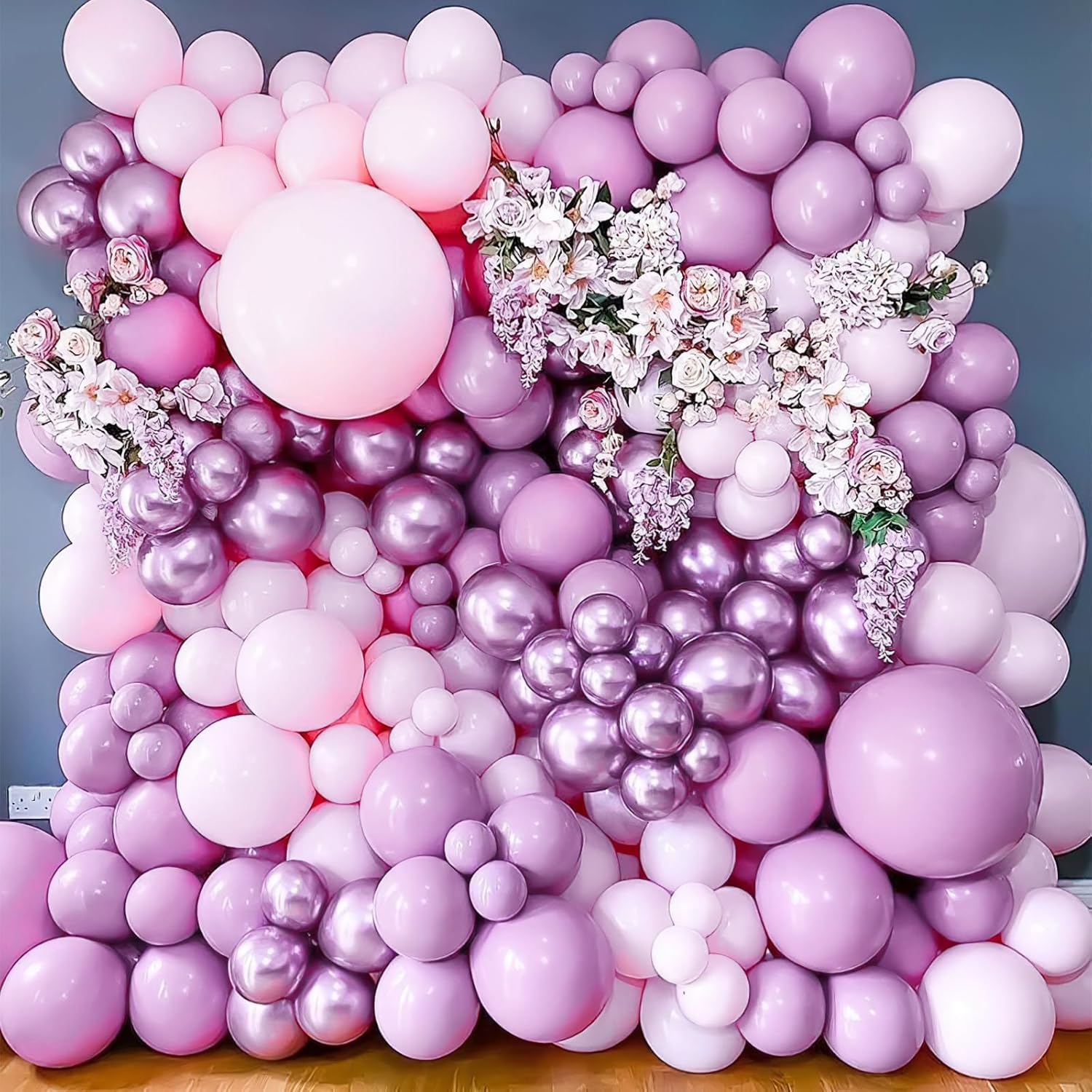 PartyWoo Balloon Garland - 100 Pcs Pink & Purple Balloons in Various Sizes for Birthday & Party Decor