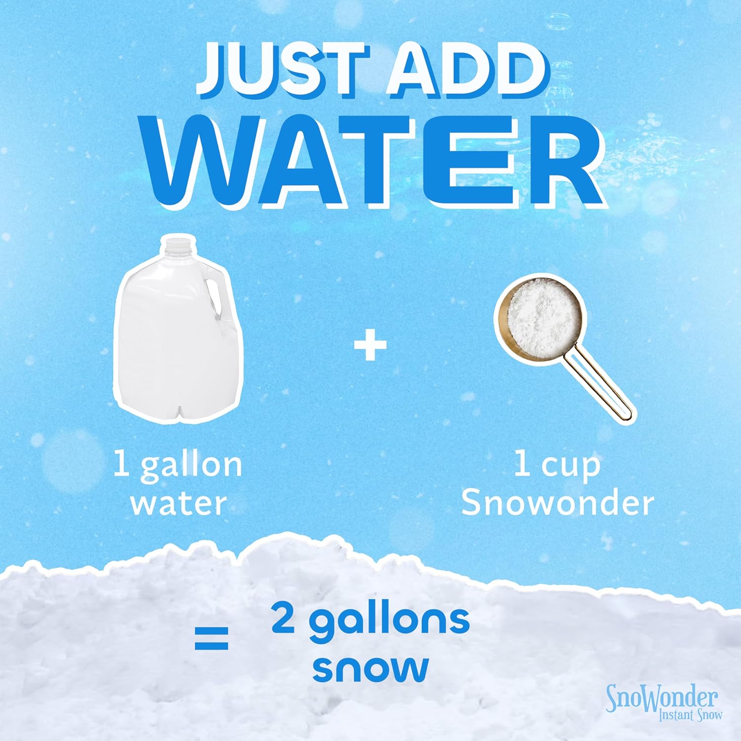 SNOWONDER Instant Snow | Create Realistic Fake Snow for Cloud Slime - Makes 1 Gallon