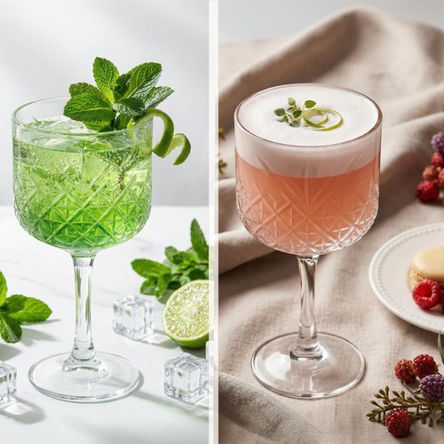 Extra Large Vintage Coupe Glass Set of 2, Crystal Design Cocktail Glasses, Long Stem Martini Margarita Champagne Wine Goblet, Elegant Barware for Home & Parties (16.9oz/500ml) (Queen Set of 2)