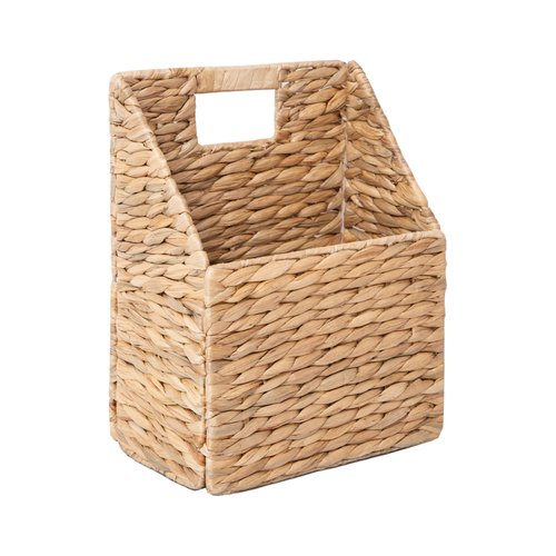 GYASVWU Foldable Water Hyacinth Hanging Baskets, Collapsible Wicker Wall Baskets with Handle, Woven Hanging Basket, Front Door Basket for Flower/Fruit/Mail/Magazine/Files Storage (Water Hyacinth)