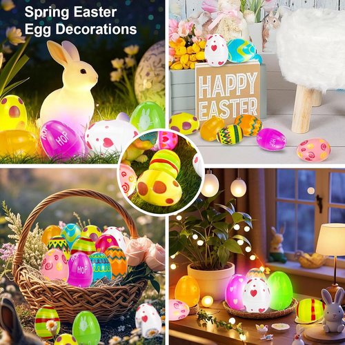 24 Pack Skiennix 7Ft Fairy Lights - Battery Operated 20 LED Easter String Lights for Spring Decor